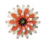 Décoration florale tridimensionnelle en fer forgé petites marguerites en fleurs, ornement suspendu, orange-1687108515