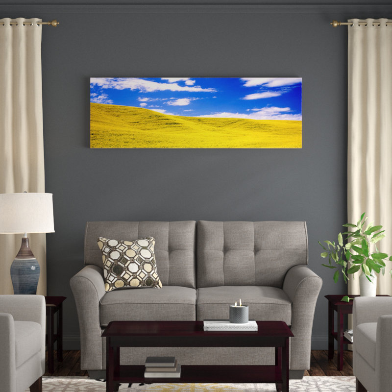 « canola fields washington state », reproduction de photo sur toile, H 20 po x l 60 po x P 1,5 po, Toile tendue