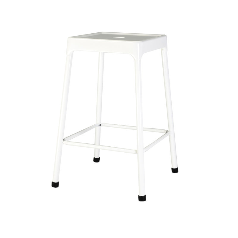 2 tabourets de comptoir - métal, thermolaqué blanc, métal moderne avec revêtement Vibe de 2 pour îlots de cuisine