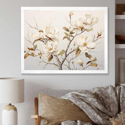 " Minimalism White Magnolias Blossom "