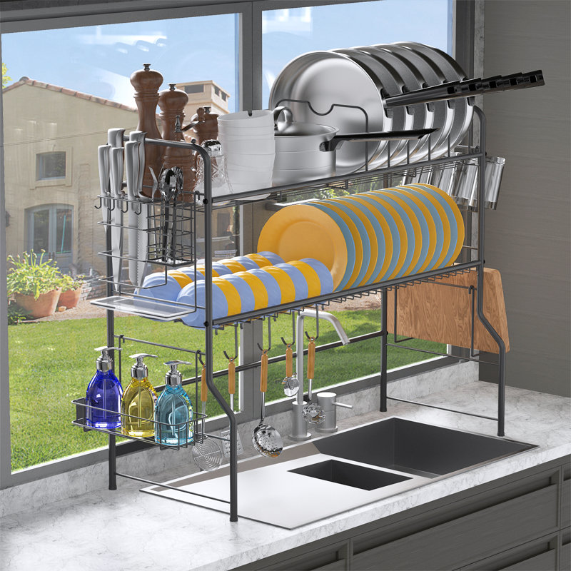 Two Tier Dish Rack, Black