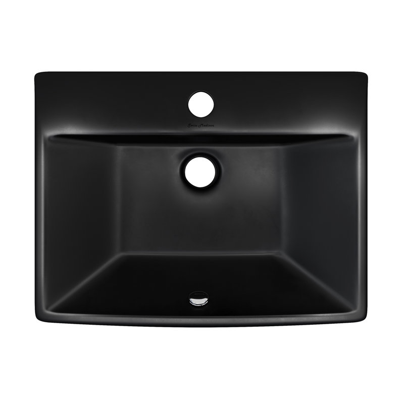 Sublime 18" Ceramic Wall Hung Sink In Matte Black