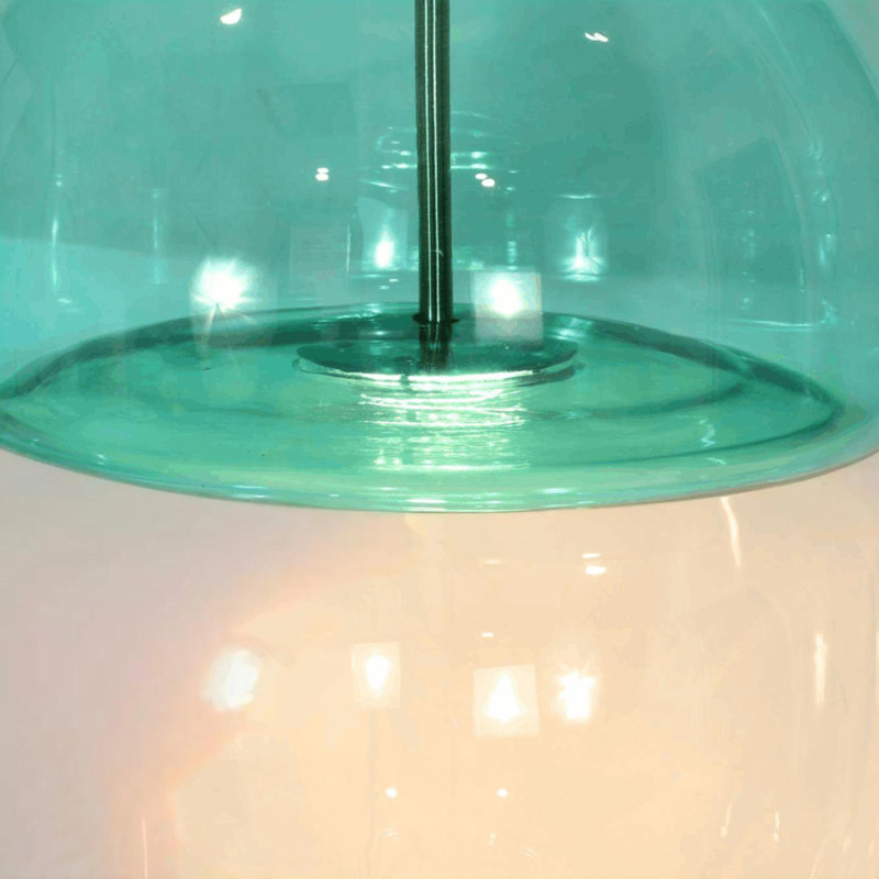 Suspension en verre Tierra, Turquoise