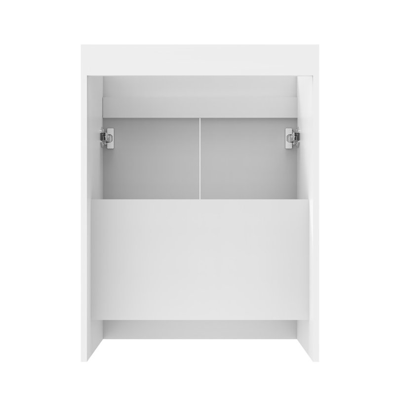 Boyan 600mm Single Bathroom Vanity with Drop In Resin Basin, High Gloss White