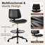 Chaise de dessinateur Mid-Century moderne avec anneau de pied, similicuir et finition en bois de noyer-125580975