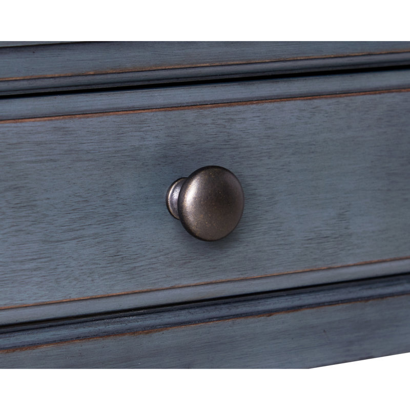 Bureau de 60 po en velours côtelé bleu, sans assemblage. 2 tiroirs, 1 tablette. Fabriqué avec des solides en caoutchouc et des placages de bouleau, table de 60 po, finition, assemblage requis. Deux tiroirs, une tablette