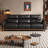 Black Genuine Leather Modular Sofa-2052232873-2052232875-2052232790