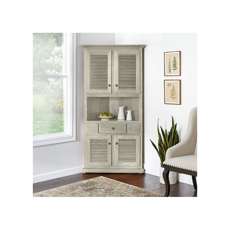 Bahut de coin Classic Oak, Blanc doux