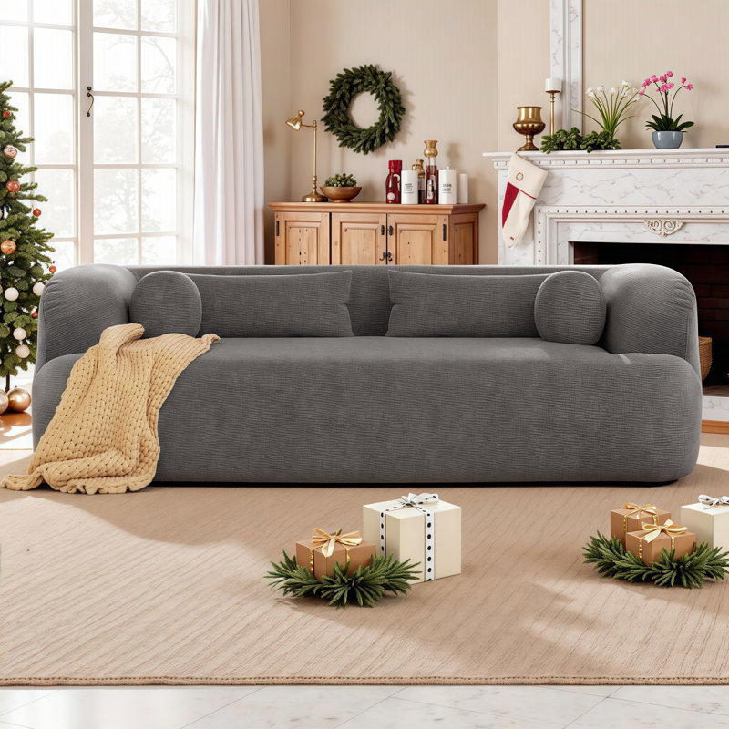 Canapé de luxe sans nuage - livraison compressée, aucun assemblage requis | Design moderne sans cadre avec coussins, Gris