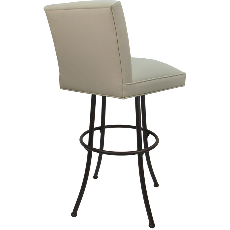 Vinyle, Beige Seat/Brown Frame, Bar Stool (34” Seat Height)
