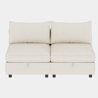 Armless Seat  Modular Sectional Sofa, Convertible Sofa Seat With Storage, Sleeper Sectional Sofa Set, Fabric Flexible Modular Combinations
