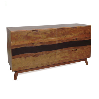 59X16.5X31" Six Drawer Sideboard, Wood Credenza/Cabinets/Chests/Nightstands