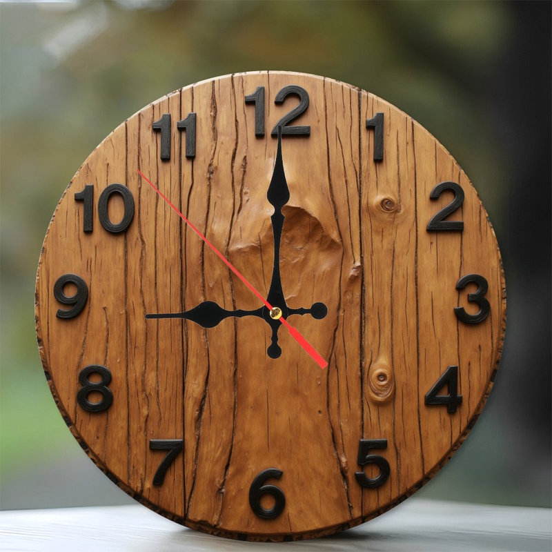 Horloge en bois texturé