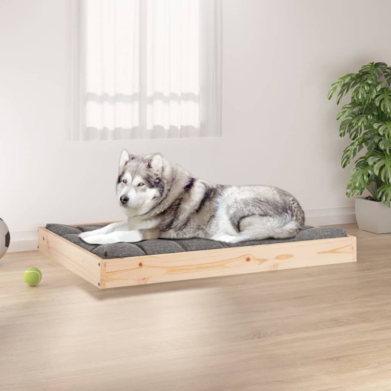 Lit pour chien Tucker Murphy Pet ™ 28,1 po x 21,3 po x 3,5 po en bois de pin massif, Moyen (l 28,1 po x P 21,3 po x H 3,5 po)