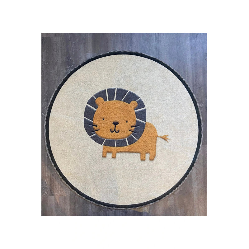 Cat Figured Round Carpet, Round 2'8"