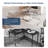 Modular L-Shaped Glass Steel Computer Desk