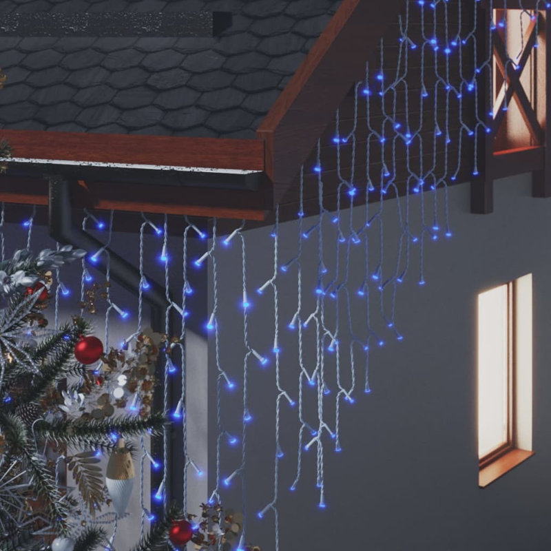 LED Twinkle Indoor / Outdoor Icicle Lights, Blue