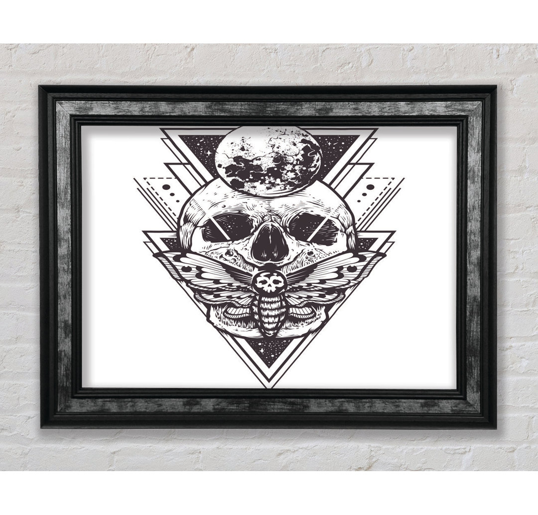 Leinwandbild Death Moth Skull Triangles