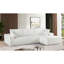 Canapé modulaire convertible Cozyform en velours côtelé doux, canapé confortable moderne avec rembourrage en mousse, canapé-lit modulaire confortable pour le salon, la chambre à coucher, sans assemblage requis, ivoire - orienté vers la droite-704244020-704244021