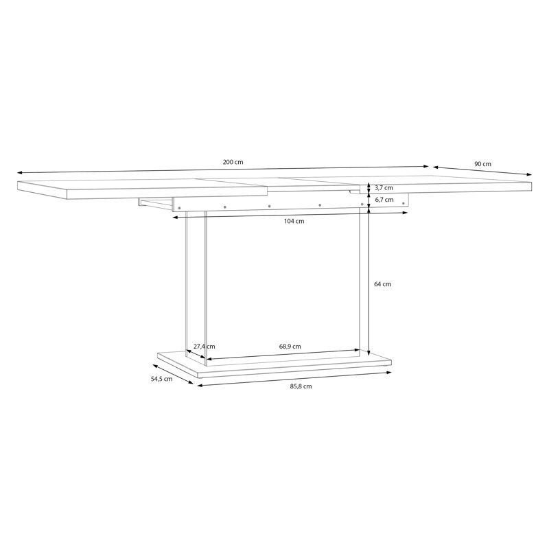 Lolington 90 cm Extendable Rectangular Dining Table