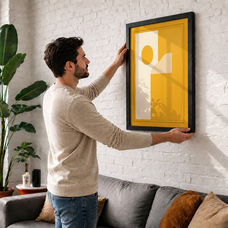 Figure Geometric - Framed Print, A1 - 84.1 x 59.4 cm, Oak