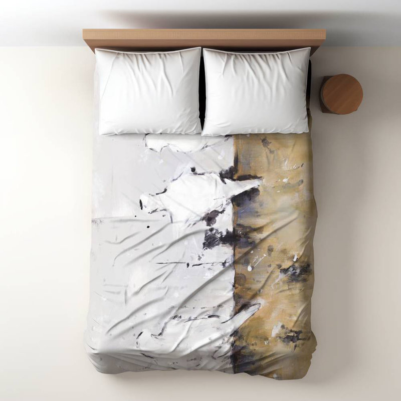 Polyester Sateen Duvet Cover, Twin Duvet, Blue Eight Perched Birds