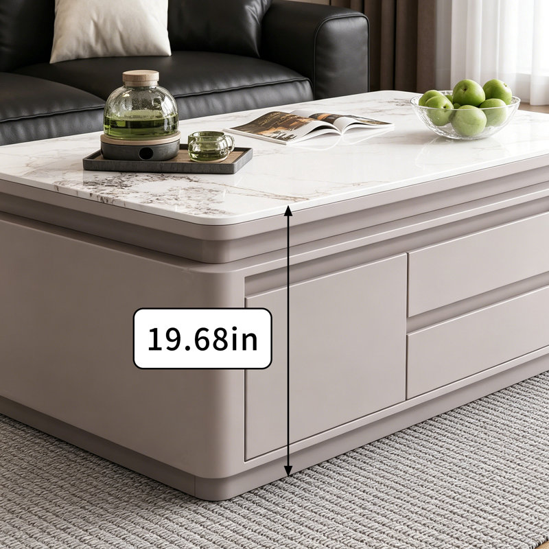 Table basse Minimalist, H 19,68 po x l 55,11 po x P 31,49 po, Gris