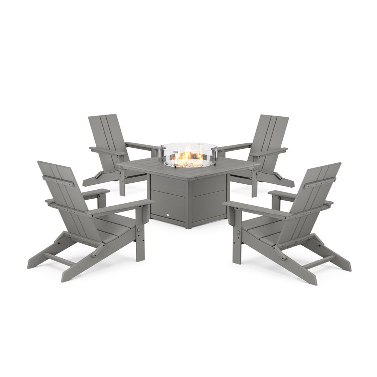 High-Density Polyethylene (HDPE) Outdoor Adirondack Chair With Table