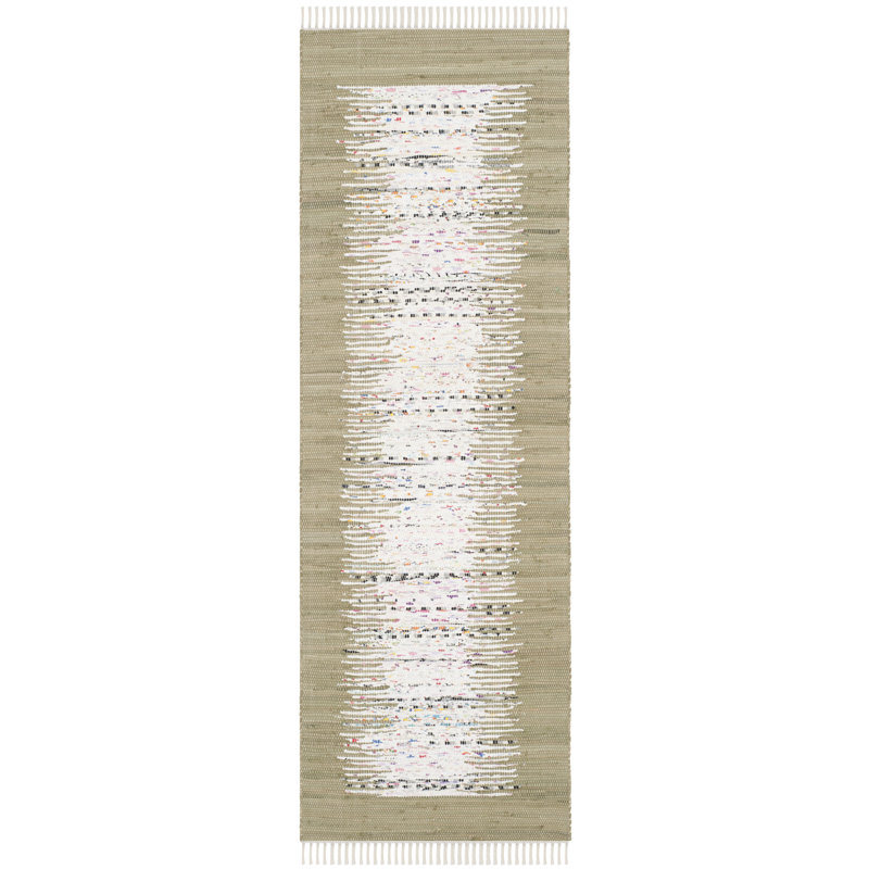 Paynter Hand Woven Cotton Ikat Rug, Runner 2'3" x 7'