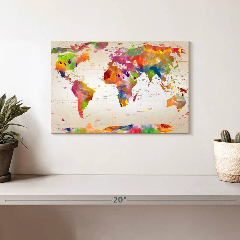 Carte du monde Aliaz II, H 8 po x l 12 po