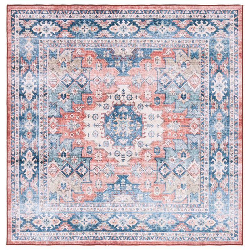 Abigel Performance Machine Washable Oriental Rug, Square 6'