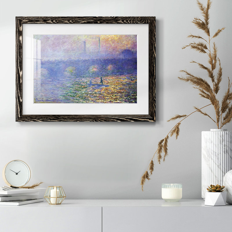 Waterloo Waterloo par Monet, reproduction d'art encadrée, Noir, H 22 po x l 32 po