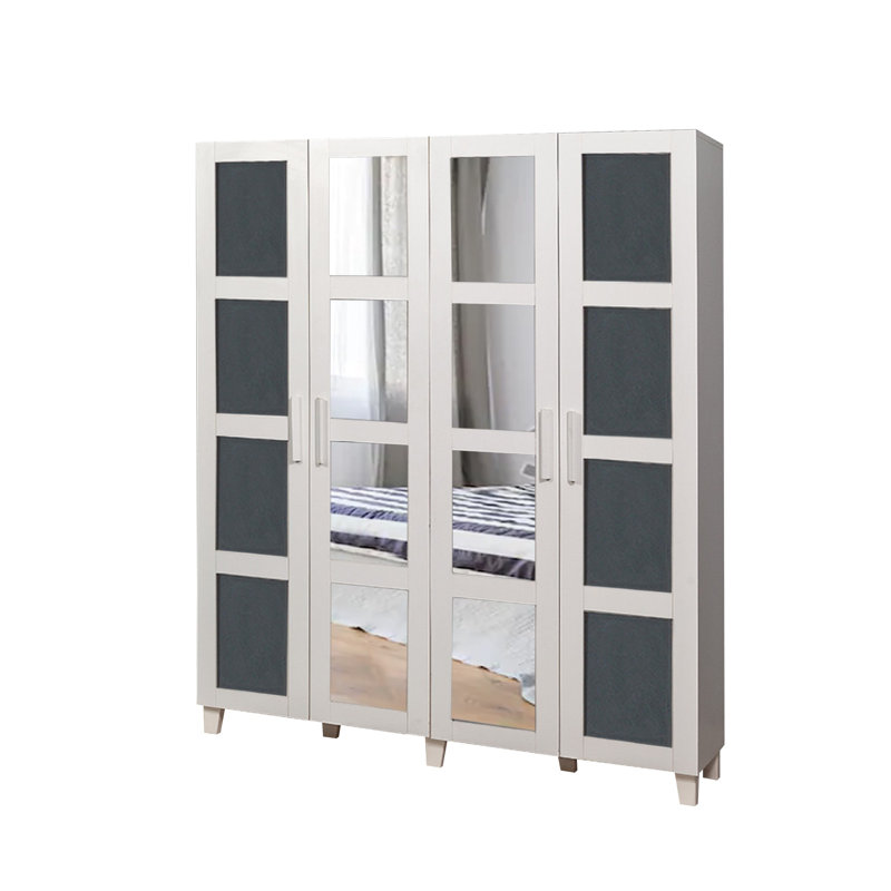 Armoire Abdihakim, Blanc / anthracite