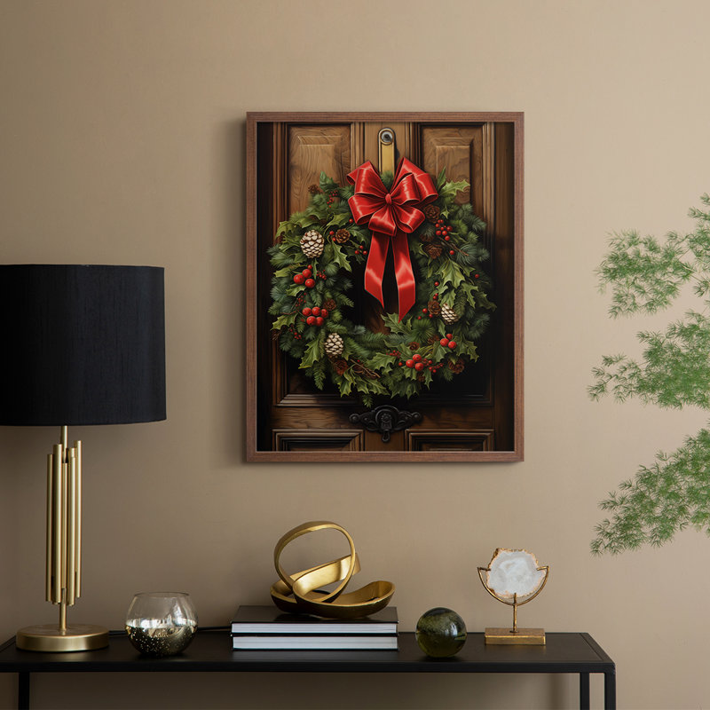 «Christmas Holiday Art DCL XXI», reproduction encadrée - bois massif, Noyer, H 21 po x l 17 po