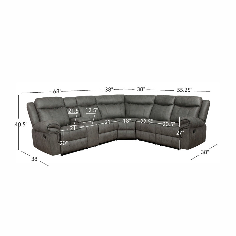 Gideon Grey Manual Reclining Sectional