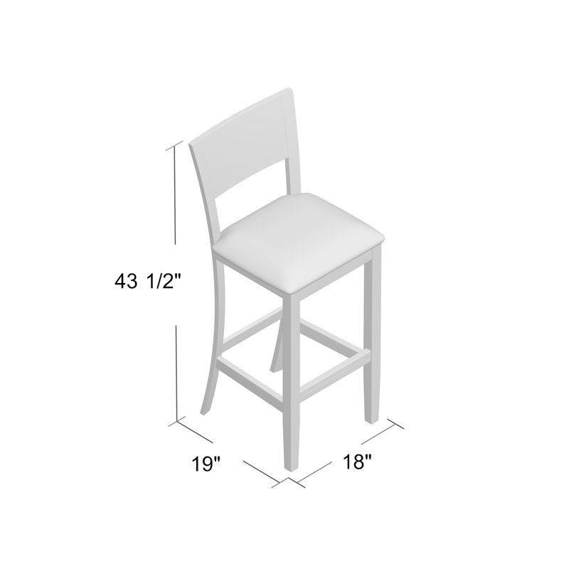 Upholstered Counter Stool with Solid Wood Frame