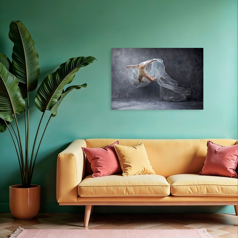 «Floating plastique danseuse abstraite», impression murale délicate, H 36 po x l 24 po