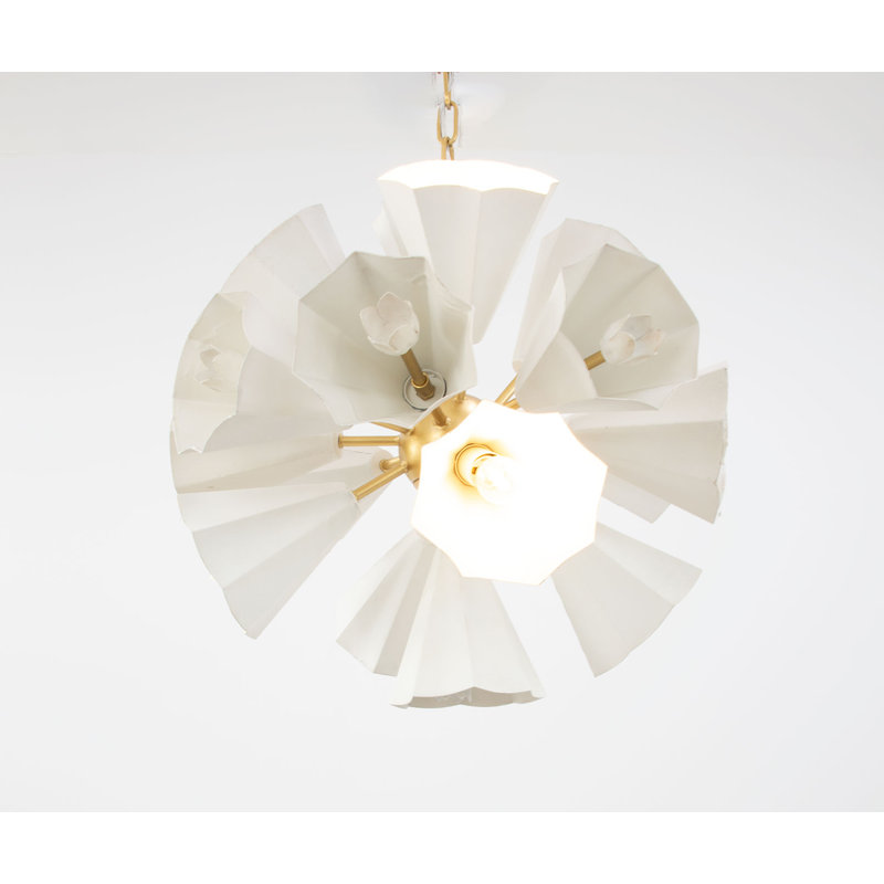 Laura 8 - Light Chandelier, Gold/White