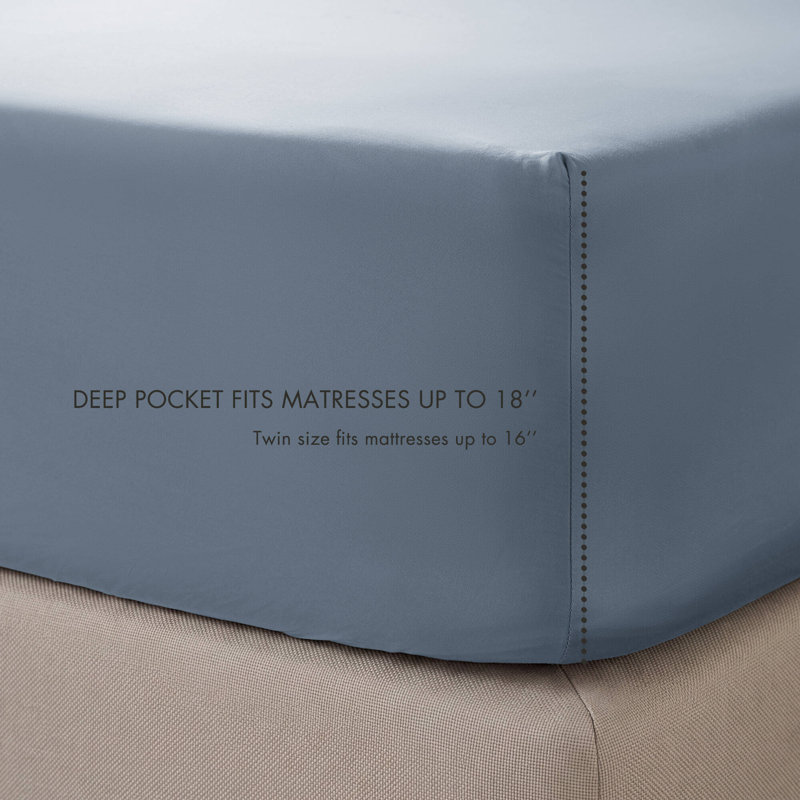 Ensemble de draps en coton Tencel, Cal King, Blue Fog
