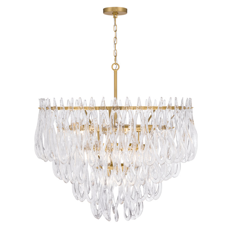 Luminaire suspendu 39,75 po Glassara, H 37,5 po x l 39,75 po x P 39,75 po, 15 lumières