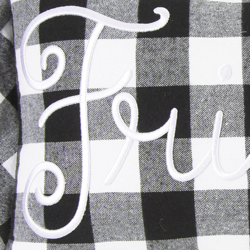Checkered Friend Embroidered Throw Pillow