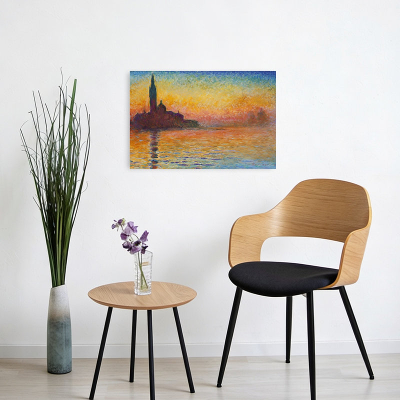 Saint-Georges Majeur Classic Traditional Contemporary City Coastal Wall Art Print by Claude Monet - Wrapped Canvas Print