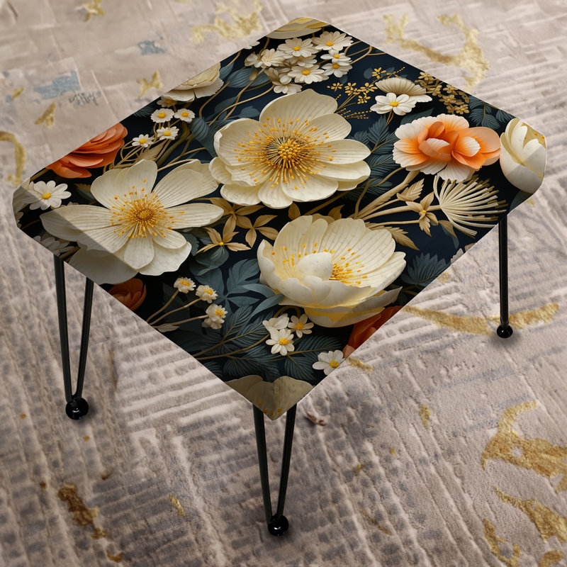 Meadow Countryside Floral Pattern - Floral Rectangle Ottoman