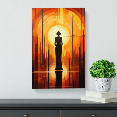 Art Deco Sunset Modern - Wrapped Canvas