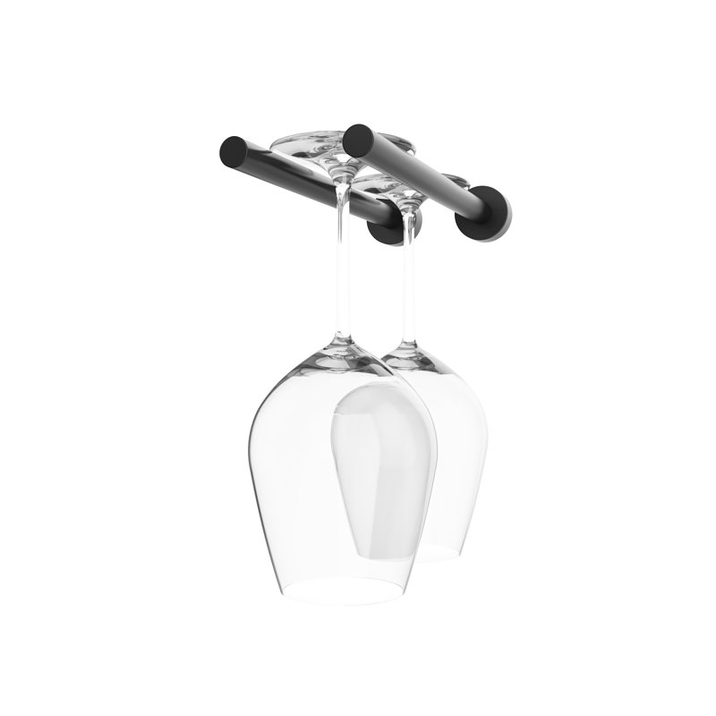 Kirisa Hanging Wine Glass Rack, Matte Black