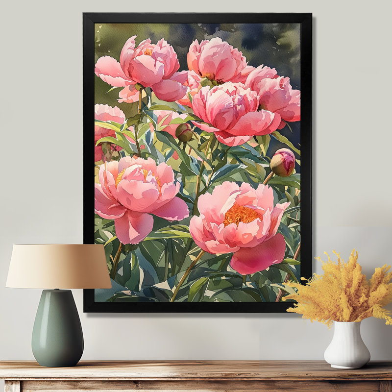 Barling - impressions sur toile florales, Noir, noir, noir, noir, H 20 po x l 12 po, Reproduction encadrée d'une seule photo