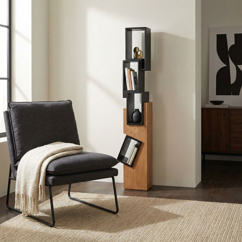 Jackson Solid Wood Geometric Bookcase