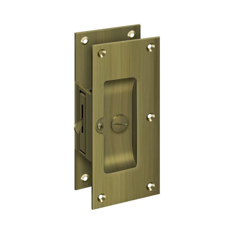 Serrure décorative Deltana SDL60U5 6 po, intimité en laiton antique, Laiton antique