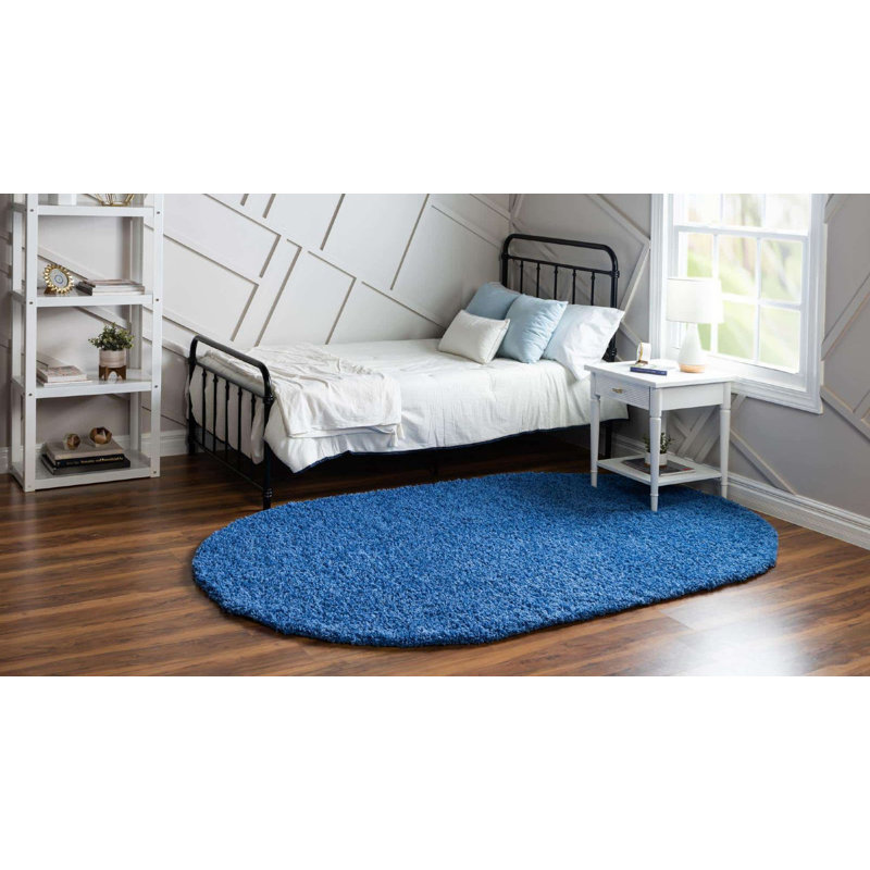 Tapis ovale rayé scintillant