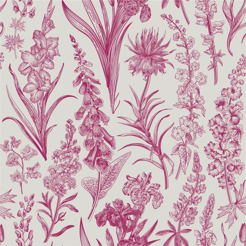 Floral Tile, Vinyl, 18.75" L x 25" W